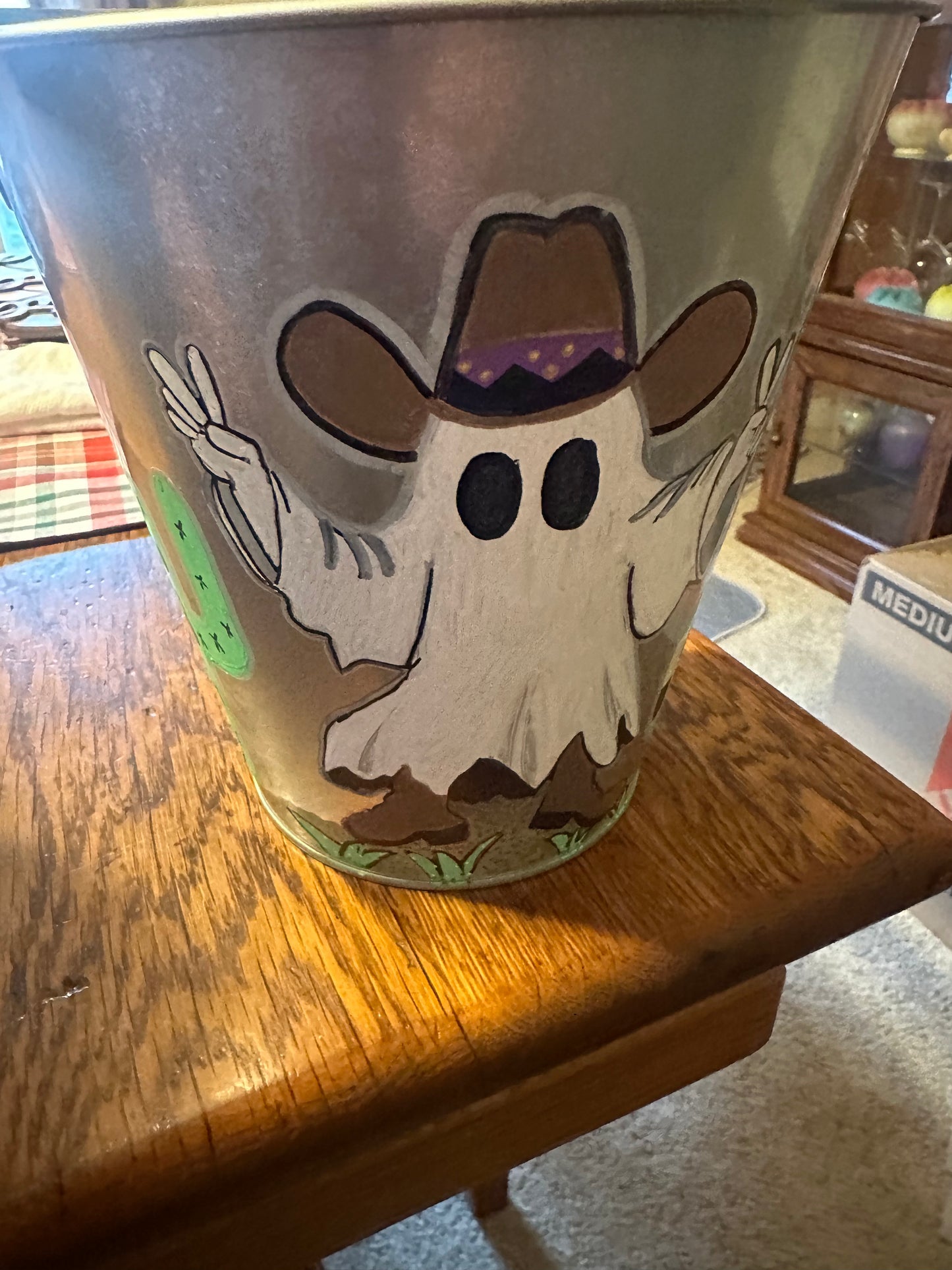 Unique Metal Halloween Bucket – Perfect for Trick-or-Treating or Décor