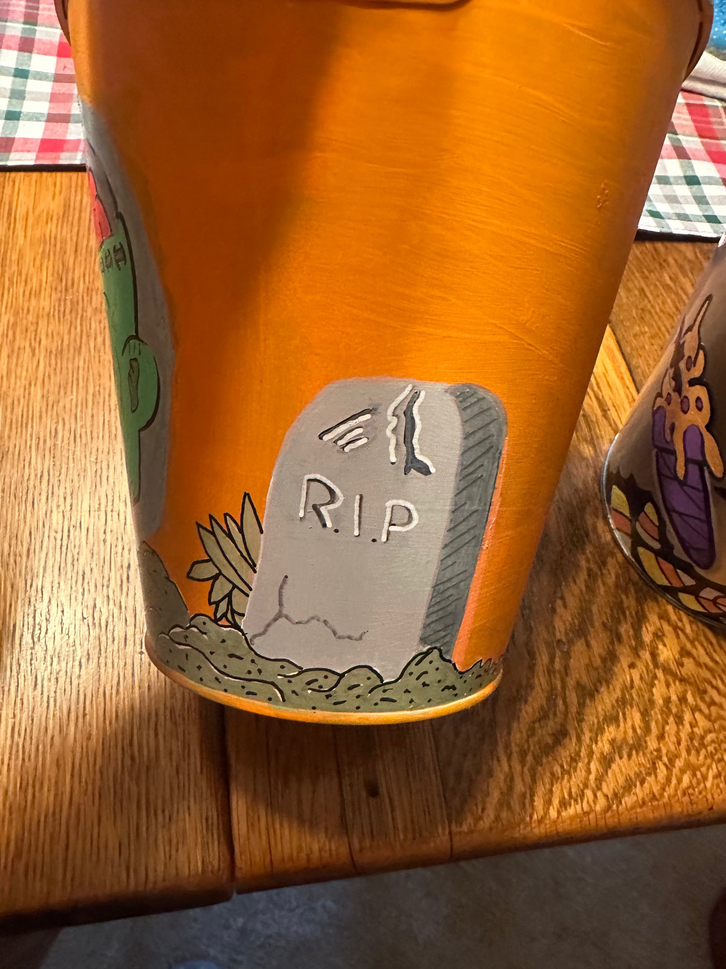 Unique Metal Halloween Bucket – Perfect for Trick-or-Treating or Décor