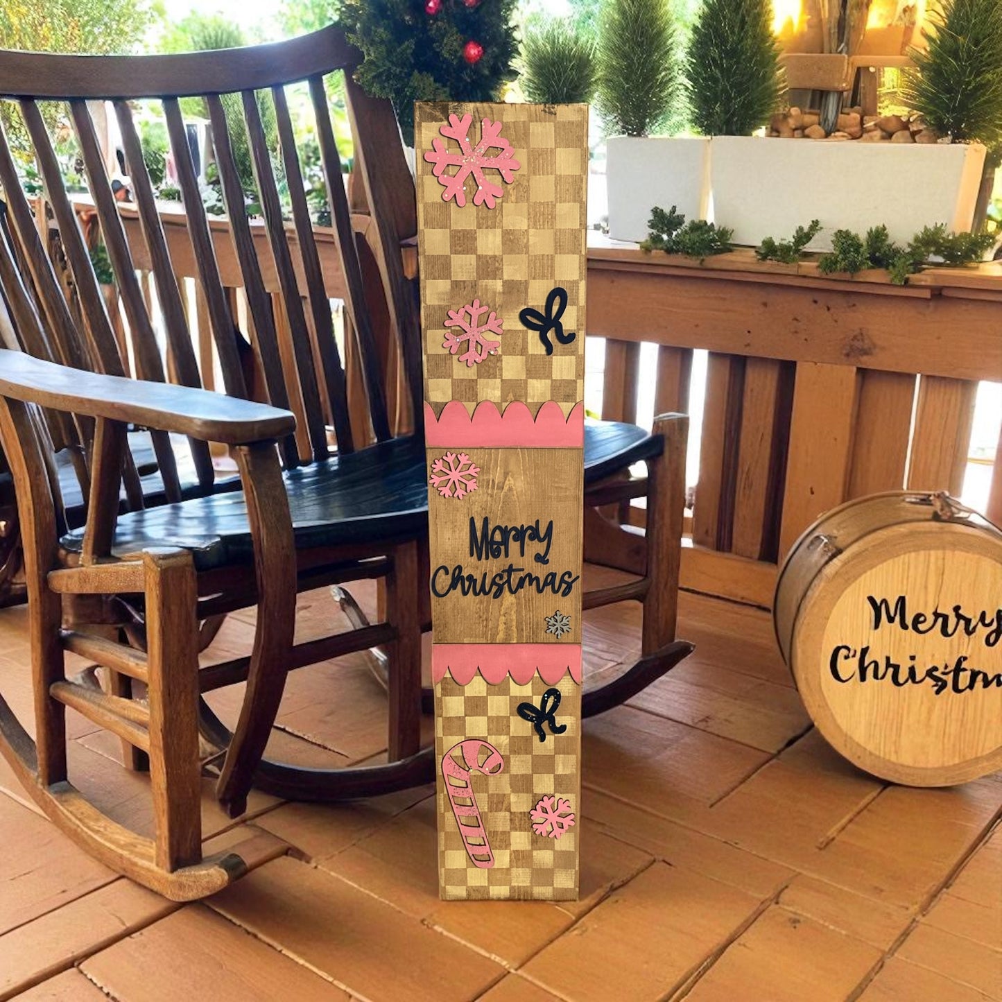 Merry Christmas Porch Leaner 7.25x48 inches