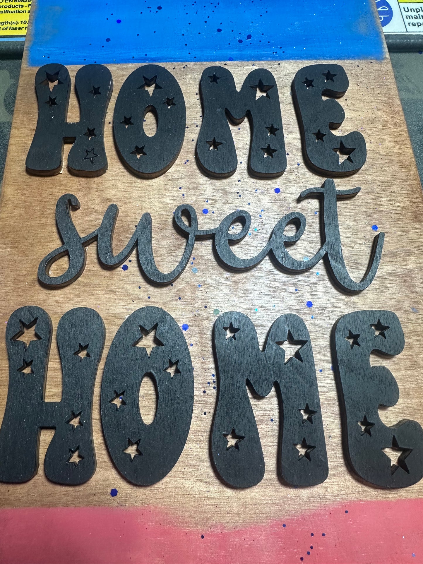 Patriotic Sign Trio; Porch Leaner, Door Hanger. U.S.