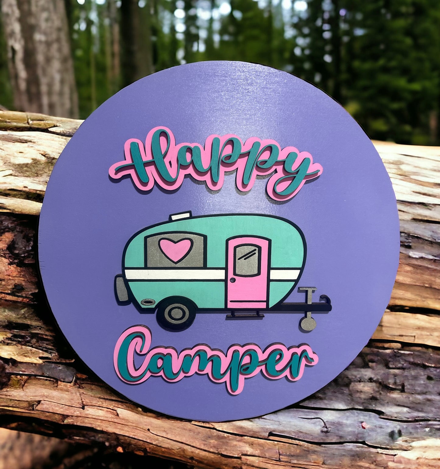 Happy Camper Birch Door Hanger 🌲🏕️