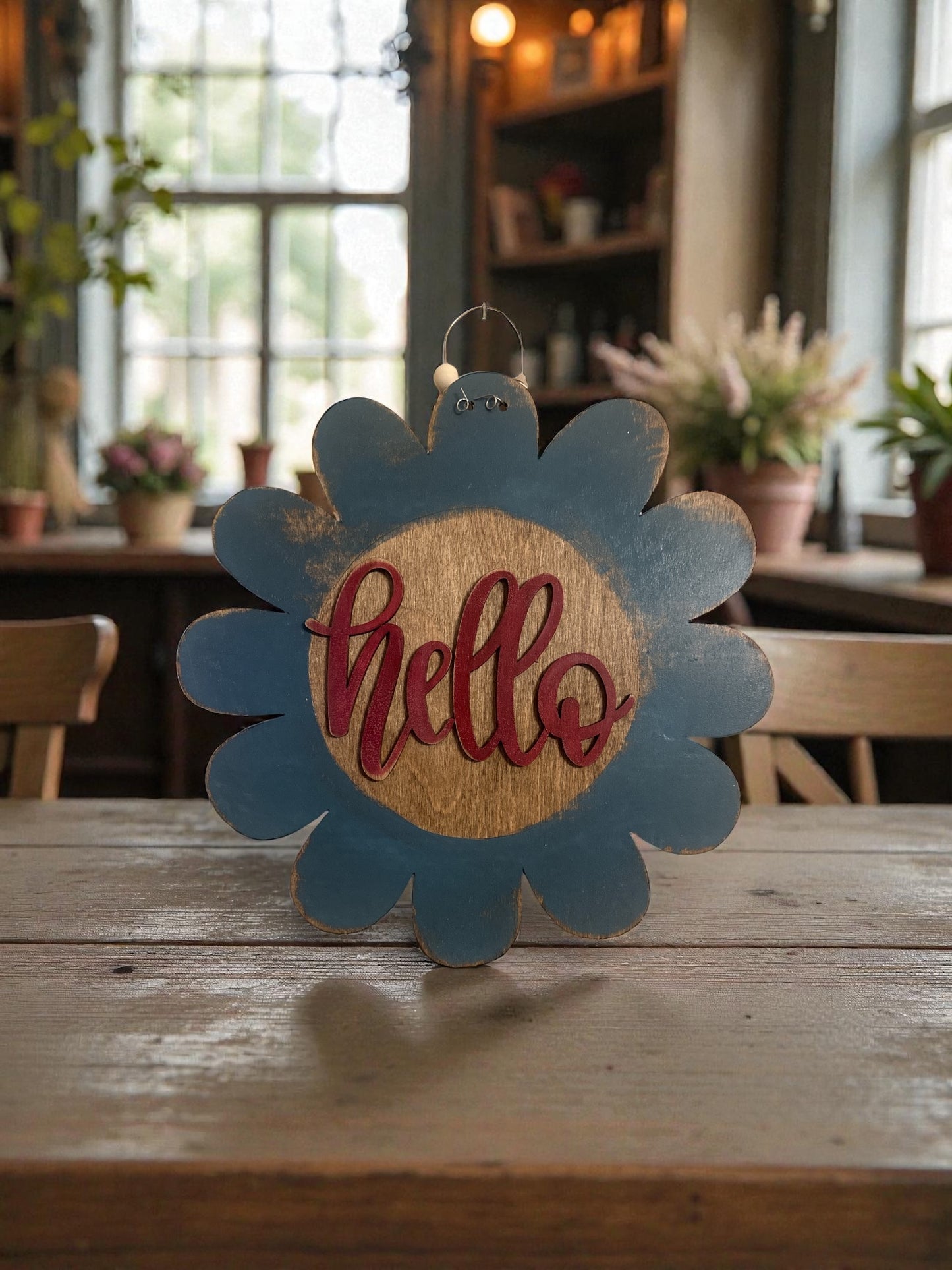 Spring Wooden Sign – Handmade Farmhouse Spring Decor | Floral Seasonal Home Sign