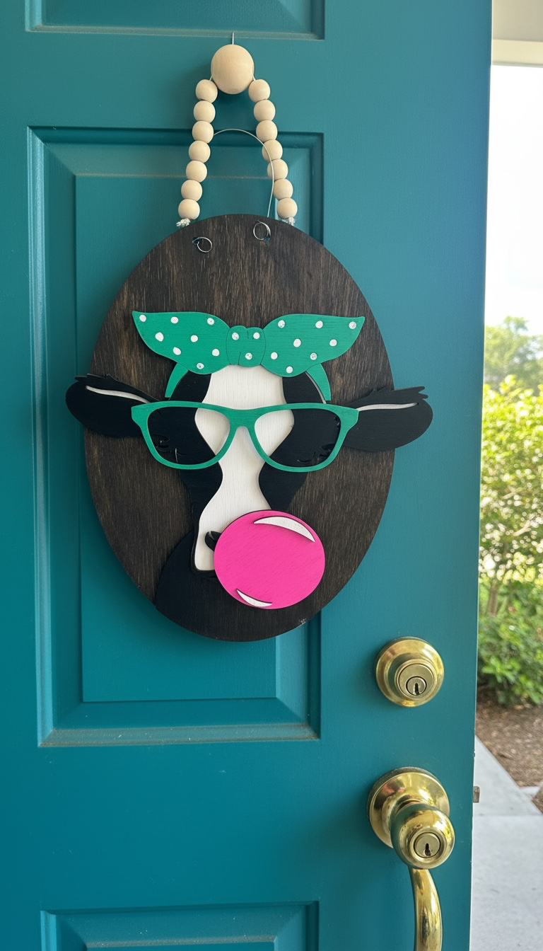 Vintage hand-painted wood door hangers, made to order in Iowa. Choose from fun farmhouse, sassy, and seasonal designs — perfect for porch or gift.