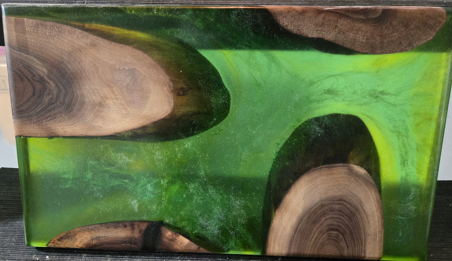 Handmade Resin Charcuterie Board | Modern Wood Serving Board