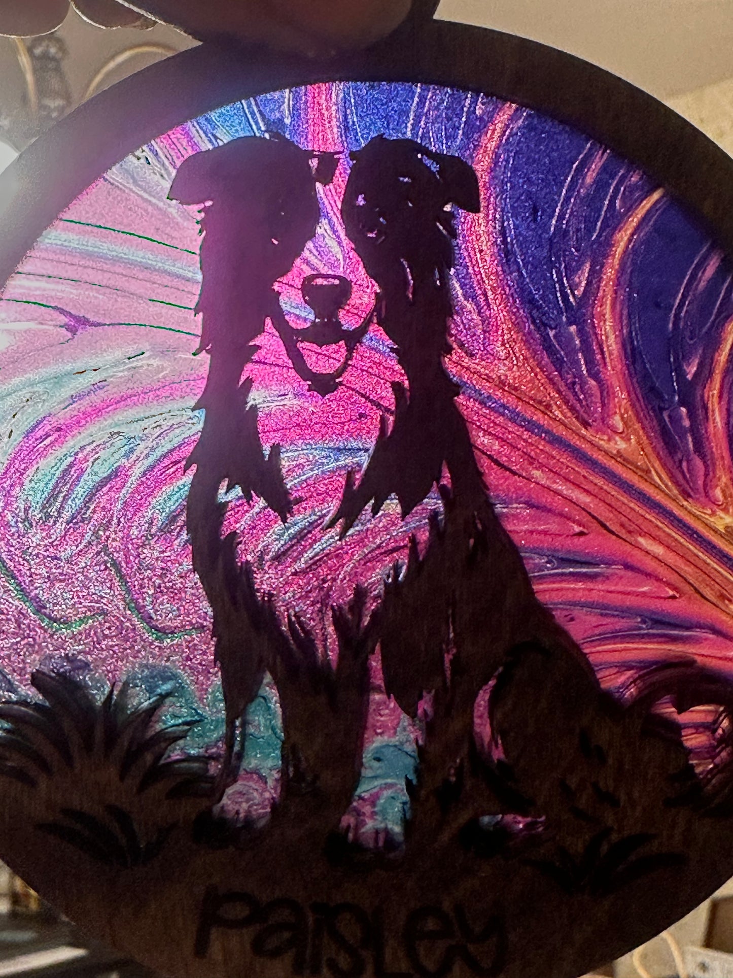 Handmade Pet/Pet Memorial Wood Suncatcher | Laser Cut Window Decor | Personalized Gift | Iowa Made