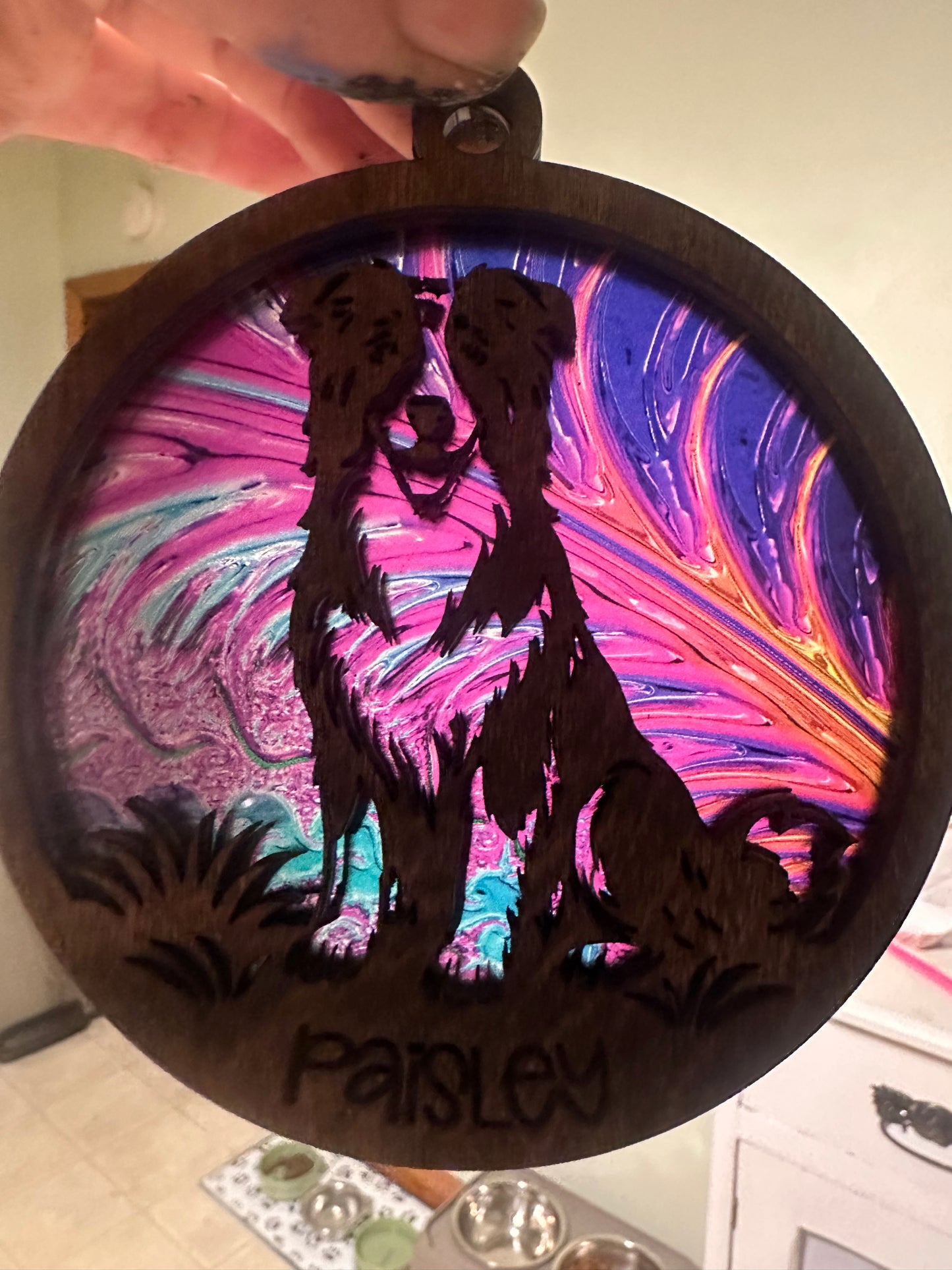 Handmade Pet/Pet Memorial Wood Suncatcher | Laser Cut Window Decor | Personalized Gift | Iowa Made