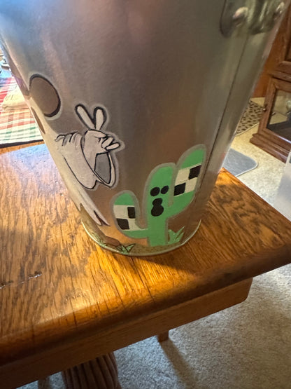 Unique Metal Halloween Bucket – Perfect for Trick-or-Treating or Décor