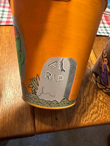Unique Metal Halloween Bucket – Perfect for Trick-or-Treating or Décor