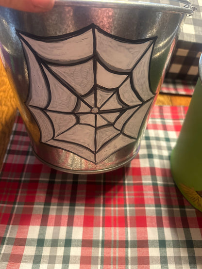 Unique Metal Halloween Bucket – Perfect for Trick-or-Treating or Décor