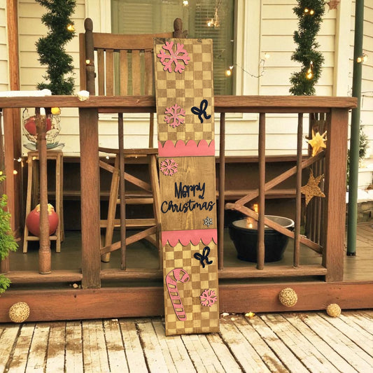 Merry Christmas Porch Leaner 7.25x48 inches