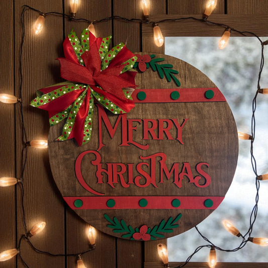 Merry Christmas Pallet Sign – 16” Rustic Wooden Christmas Decor