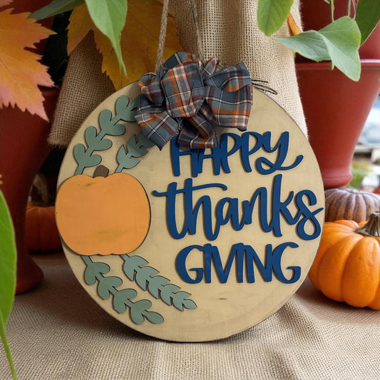 Happy thanksgiving Round Door Hanger