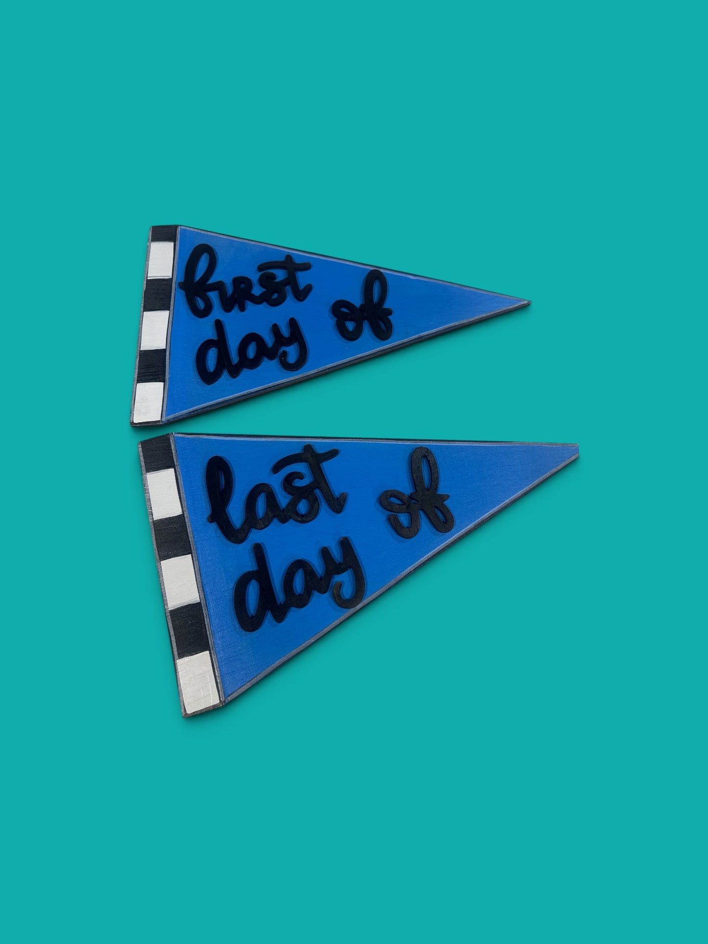 First Day & Last Day of School Photo Prop Sign | Interchangeable Flags & Chalkboard