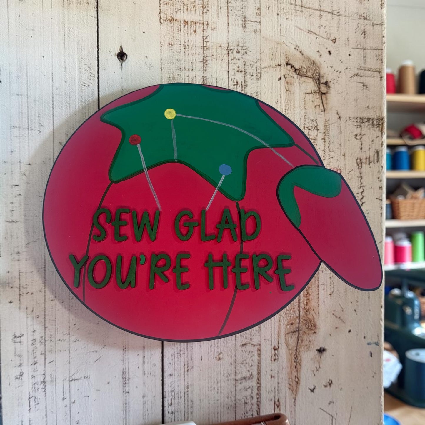 Vintage hand-painted wood door hangers, made to order in Iowa. Choose from fun farmhouse, sassy, and seasonal designs — perfect for porch or gift.