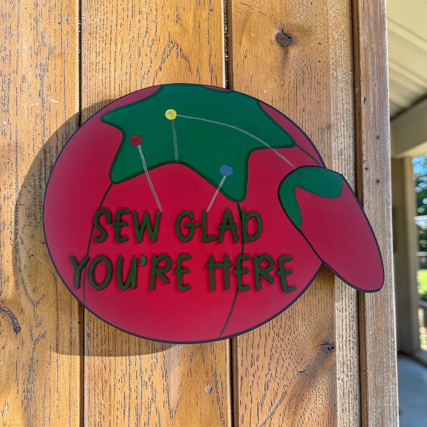 Vintage hand-painted wood door hangers, made to order in Iowa. Choose from fun farmhouse, sassy, and seasonal designs — perfect for porch or gift.