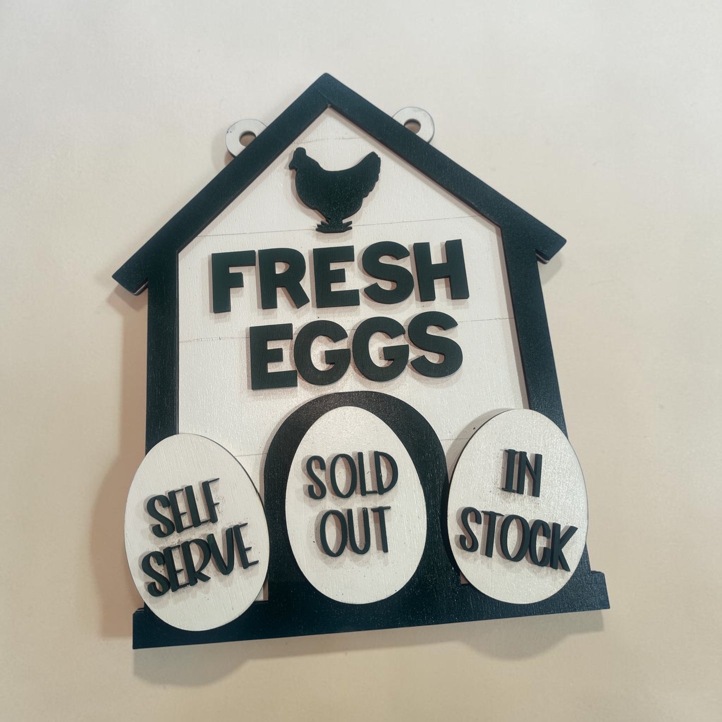 Double Sided Farm Eggs Sign with Magnetic Interchangeable Tags | Fresh Eggs Stand Sign